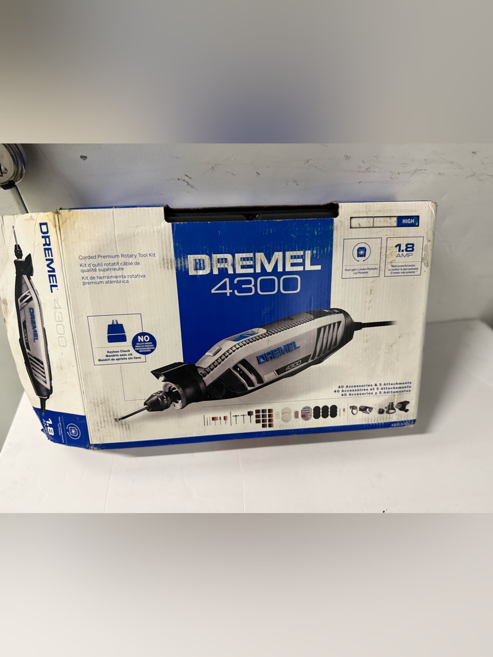 Dremel 4300 1.8 AMP Variable Speed Corded Rotary Tool Kit Corded Electric W/Case